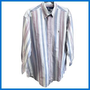 Ralph Lauren Yarmouth Striped Button Down Shirt Men's Size 16/32